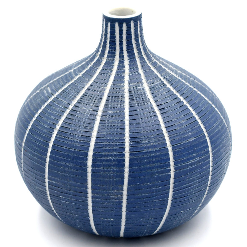 Vase de table Bartrum, H 2,6 po x l 2,5 po x P 2,5 po, Bleu