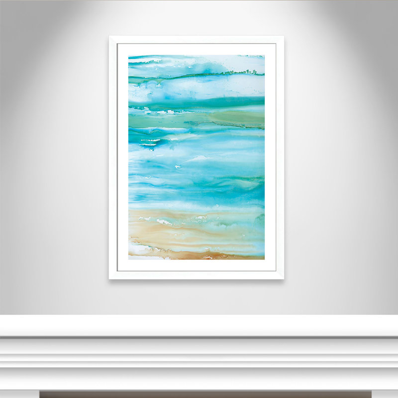 Avabella Coastal Abstract II - Reproduction encadrée sur papier, H 43 po x l 31 po x P 1,25 po, Blanc mat