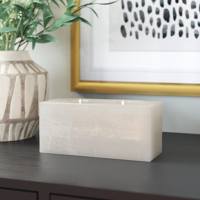 3.5'' H Selenite Tabletop Votive Holder