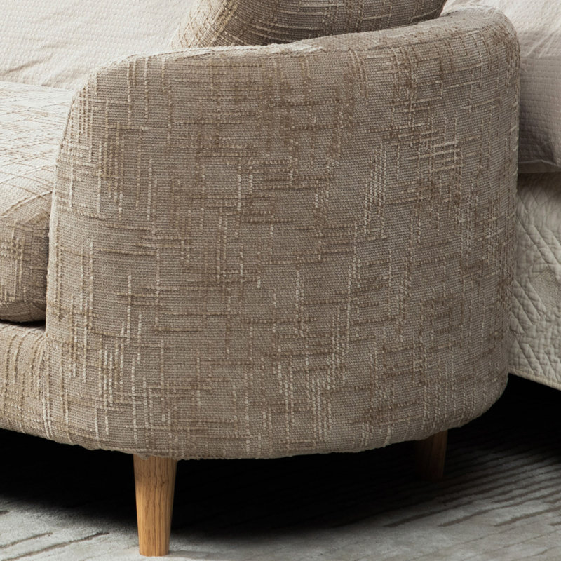 Banc rembourré en chenille de 77,2 po de largeur avec accoudoirs et méridienne, Blé