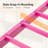 Pink Full Metal Loft Bed Frame With L-Shaped Desk, 2 Charging Stations, Storage Shelves, 4 Drawers, LED Lights-569013682