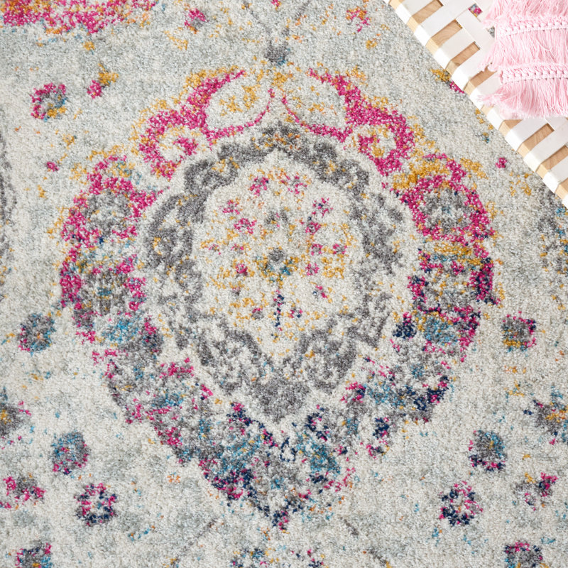 Felty Paisley Area Rug, Rectangle 10' x 14', Gold/Gray