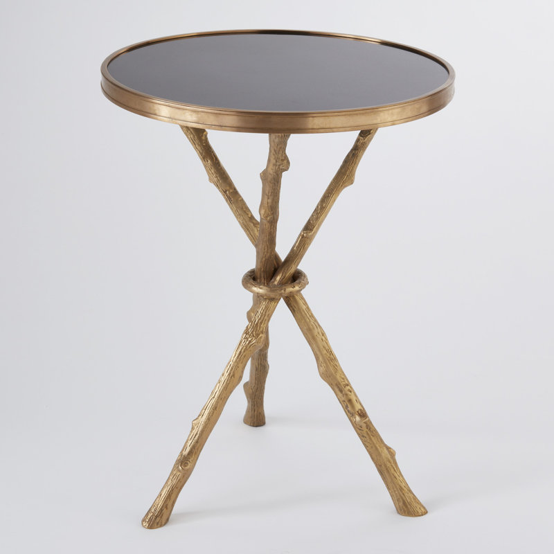 Granite Top End Table, Brass