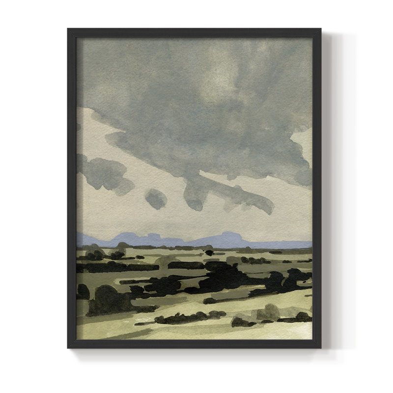 Impression encadrée «Pink Hazy Sky II» - bois massif, H 28 po x l 22 po, Noir