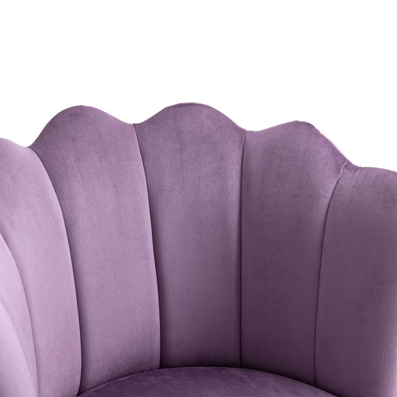 Fauteuil demi-tonneau de 22,8 po Marjeanne, Polyester mauve