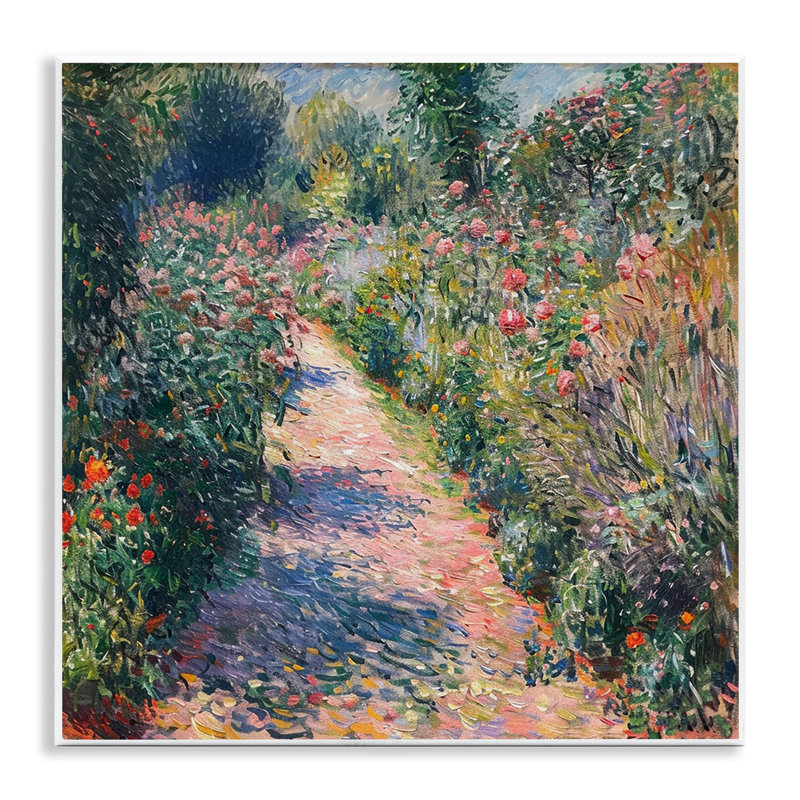 Plaque murale impressionniste Wildflower Path, design par LSR Creative Studio
