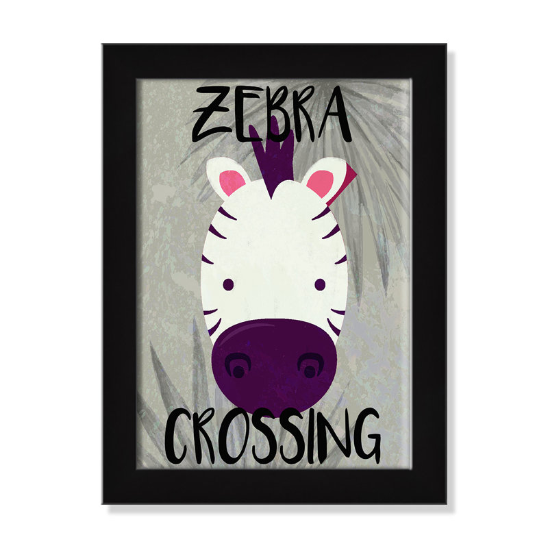 Impression sur papier Zebra Crossing, Encadré plat noir, H 14 po x l 10 po x P 0,6 po