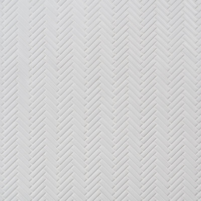 Monogram Herringbone 11.14 in. x 11.14 in. Glossy Porcelain Mosaic Floor And Wall Tile (0.86 Sq. Ft. / Each)