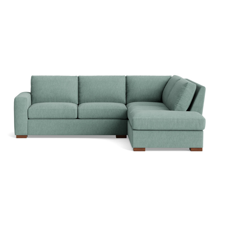 Couch Potato Sectional, Performance Weave - Spa, Right Hand Facing