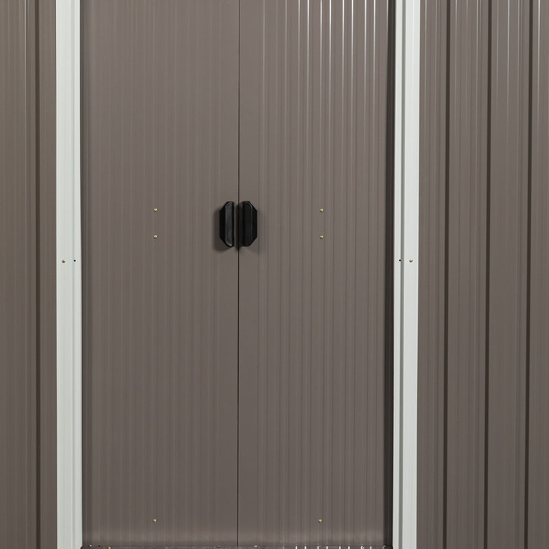 Outdoor Metal Storage Shed, Gray, 8 ft. W x 4 ft. D