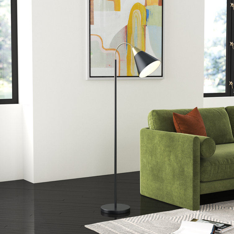 Sabatini Arched Metal Floor Lamp with Chimney Shade