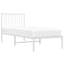 Metal Bed Frame with Headboard White 150x200 cm-1306886005