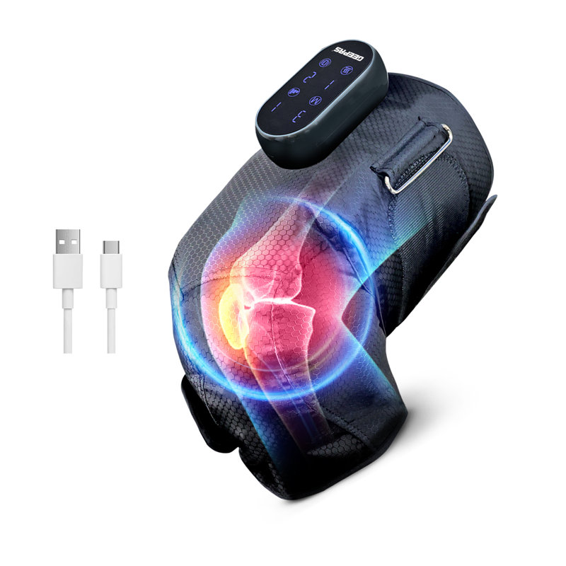 GEEPAS 2-in-1 Knee and Calf Leg Massager with Heat | Air Compression, Squeezing & Scraping Modes | LCD Touch Panel Adjustable Massage & Temperature Settings | For Pain Relief, Circulation & Relaxation