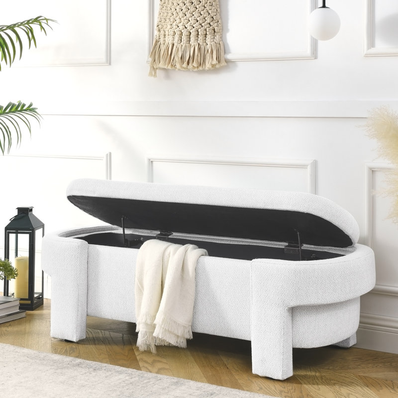 Banc rembourré avec grand espace de rangement pour le salon, le vestibule
