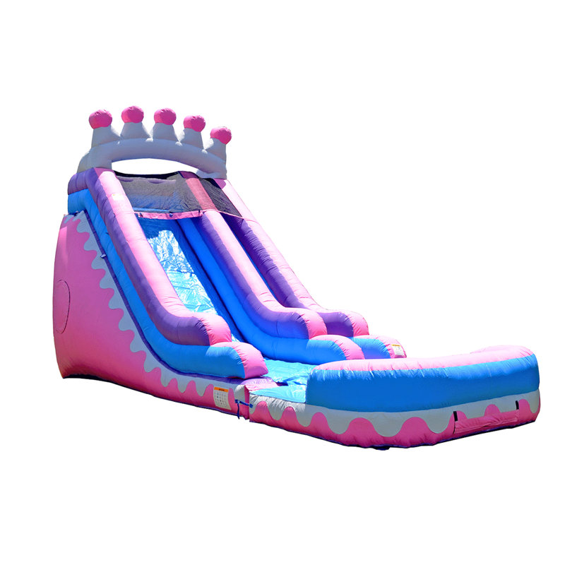 Grand toboggan gonflable de 18 pi avec piscine Splash JumpOrange Princess