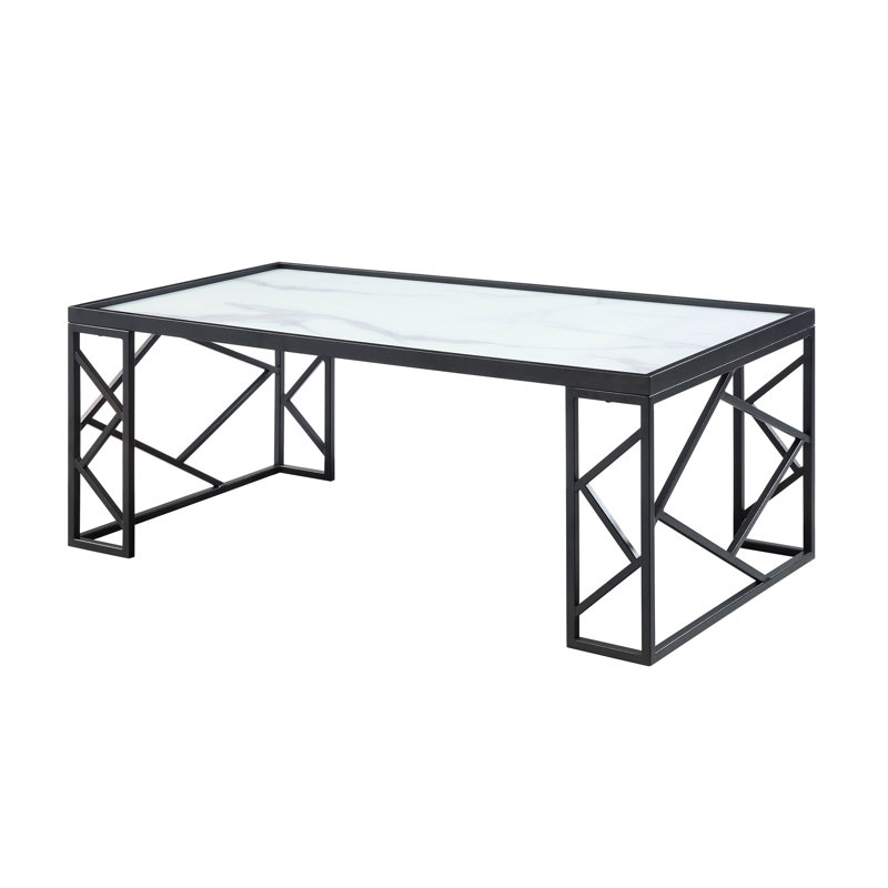 Modern Metal-Framed Tempered Glass Tables Set for Living Room, Enhancing Style and Functionality