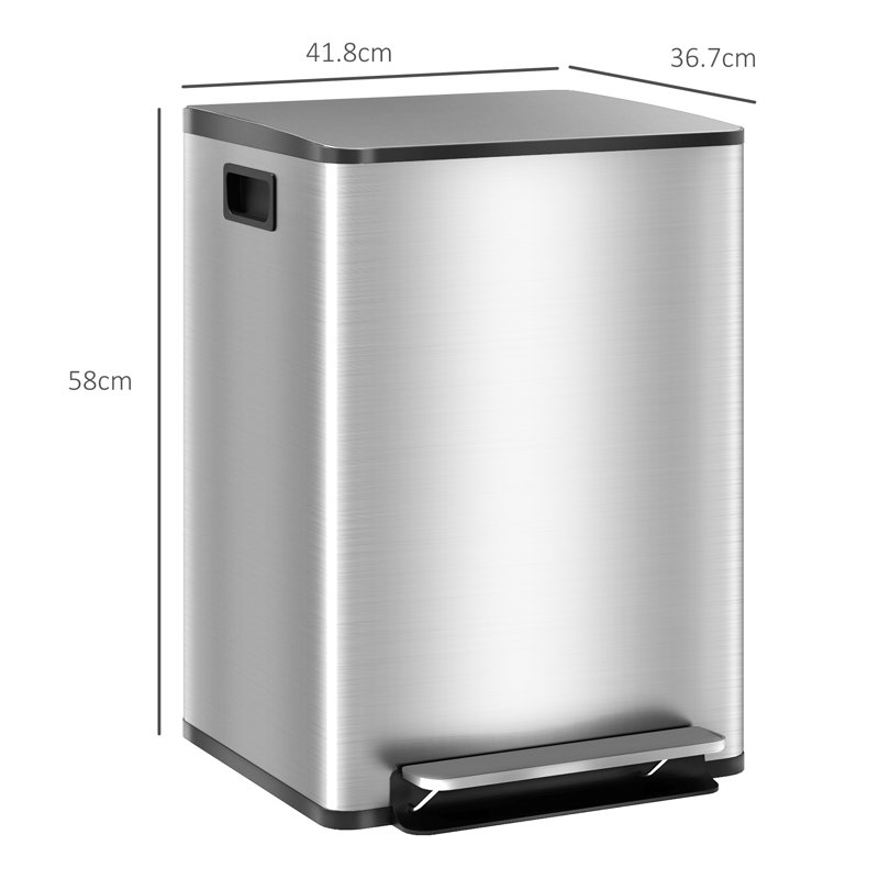 Metal,Plastic Step On Rubbish Bin,Waste Bin - 40L