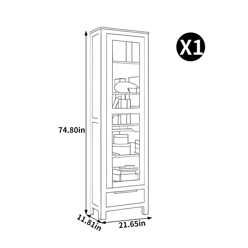 Bibliothèque de rangement de style européen, Brun