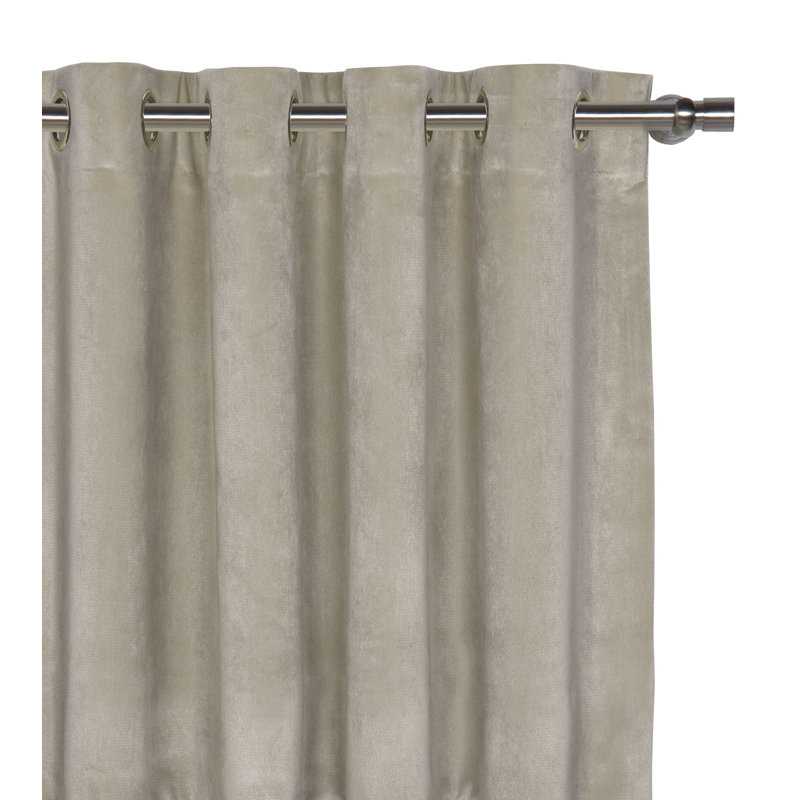 Nellis Plush Velvet Room Darkening Curtain, 96" W x 108" L, Ivory