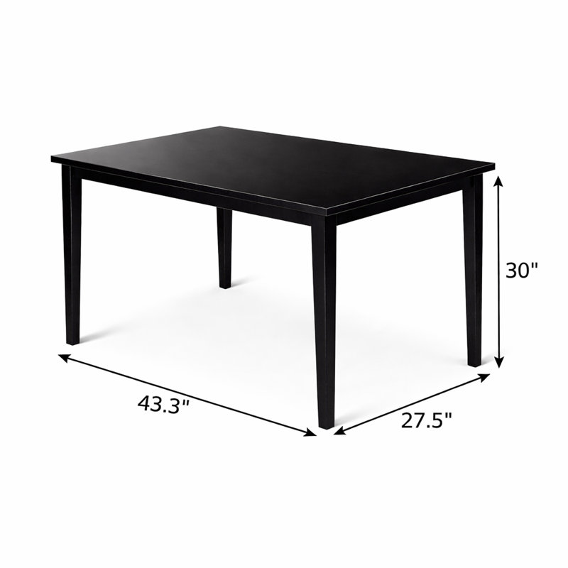 Table de salle à manger Phung, H 30 po x L 43,3 po x l 27,5 po, Noir