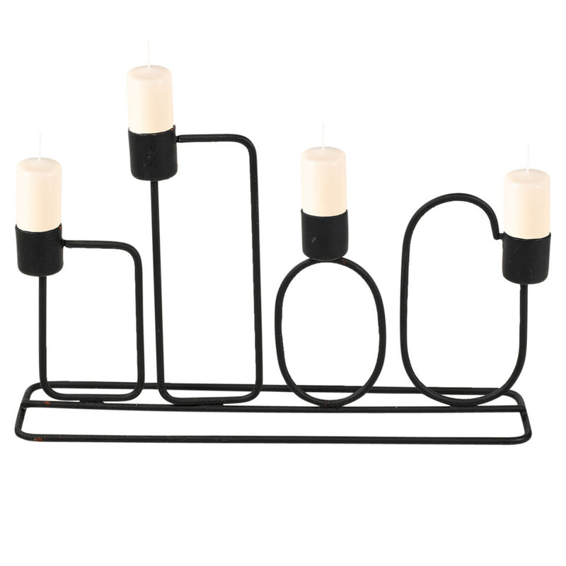 Metal Tabletop Candelabra, Black