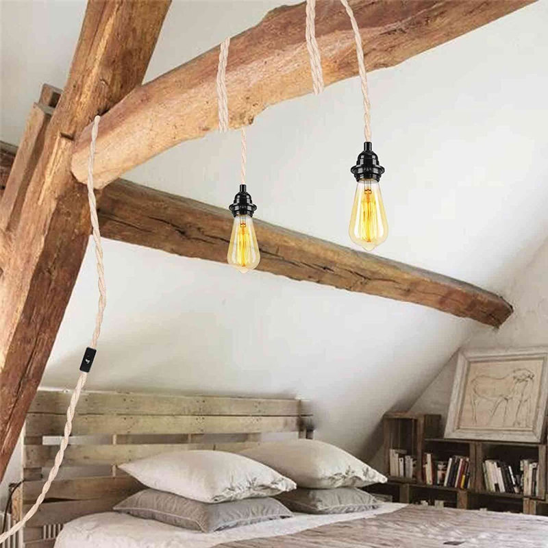 Luminaire suspendu à fiche E26, Naturel