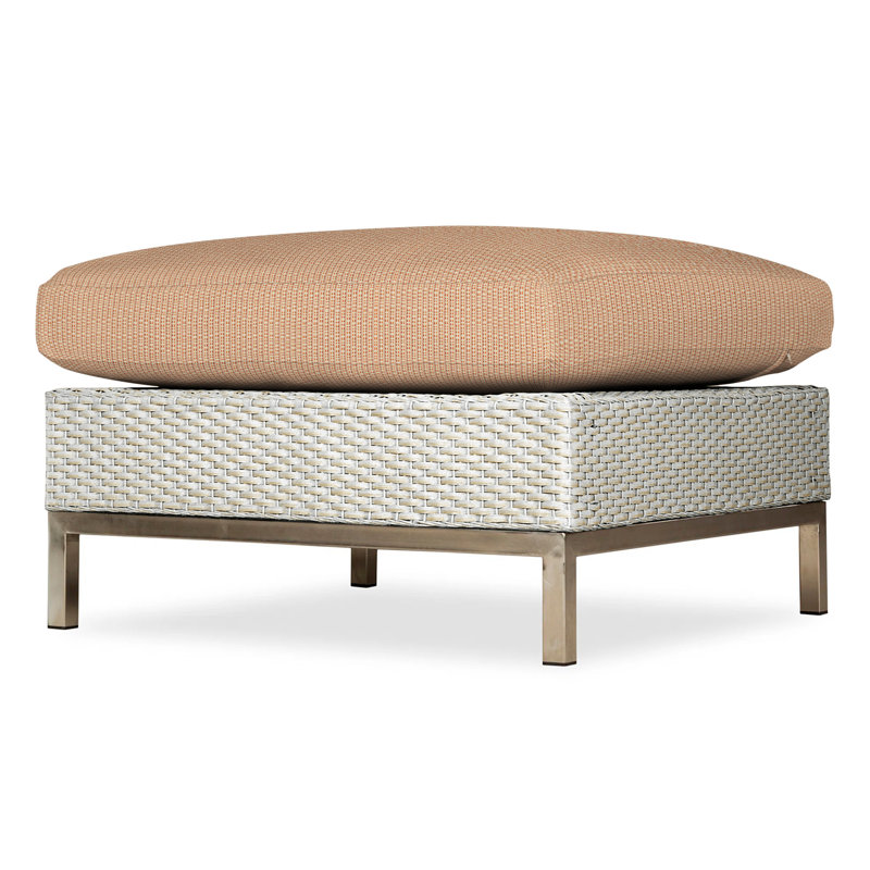 Elements Outdoor Ottoman, Cottage Pepper, Antique White