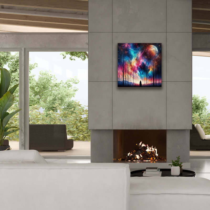  «Universe On Fire» par Rey Klimt, art mural sur toile, 26 po x 26 po, H 26 po x l 26 po