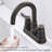 Bathroom Faucet 2-Handle Bathroom Sink Faucet 360 Degree High Arc Swivel Spout Centerset 4 Inch Vanity Faucet Bathroom Faucet 3 Holes Lavatory Faucet-121290944