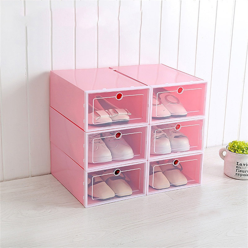 Boîte de rangement à couvercle rabattable, Rose clair