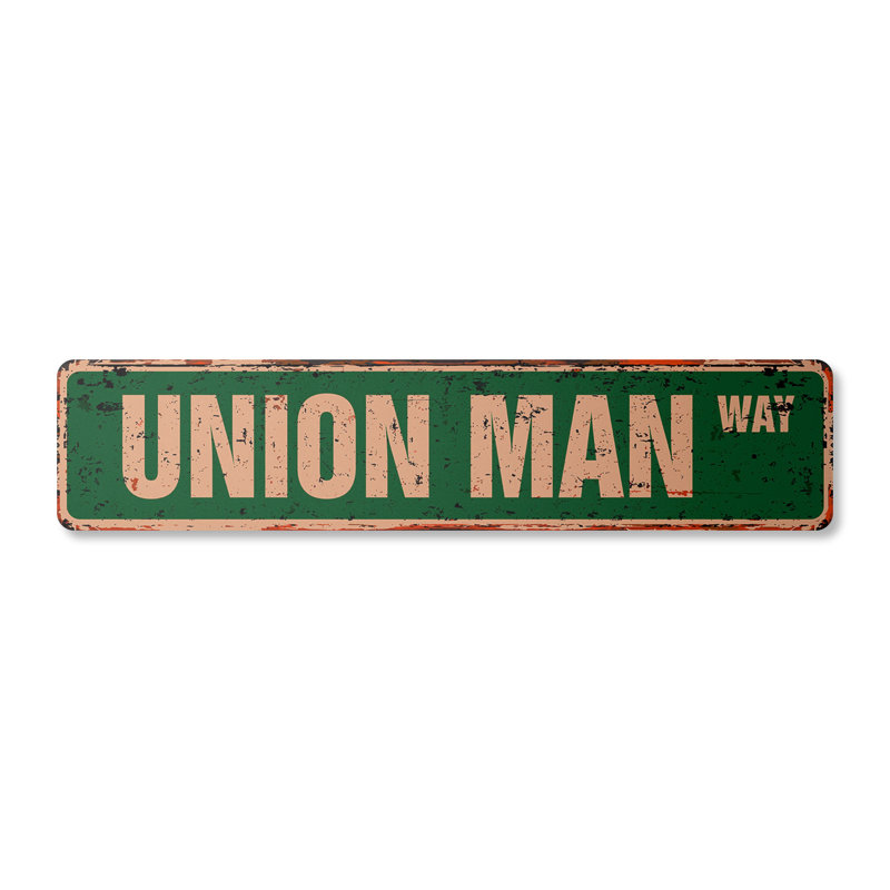 Plaque de rue Union Man en plastique robuste 4 po x 18 po