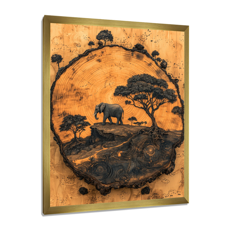 Art mural sur toile d'Innsbrook, H 20 po x l 12 po, Or, Picture Framed