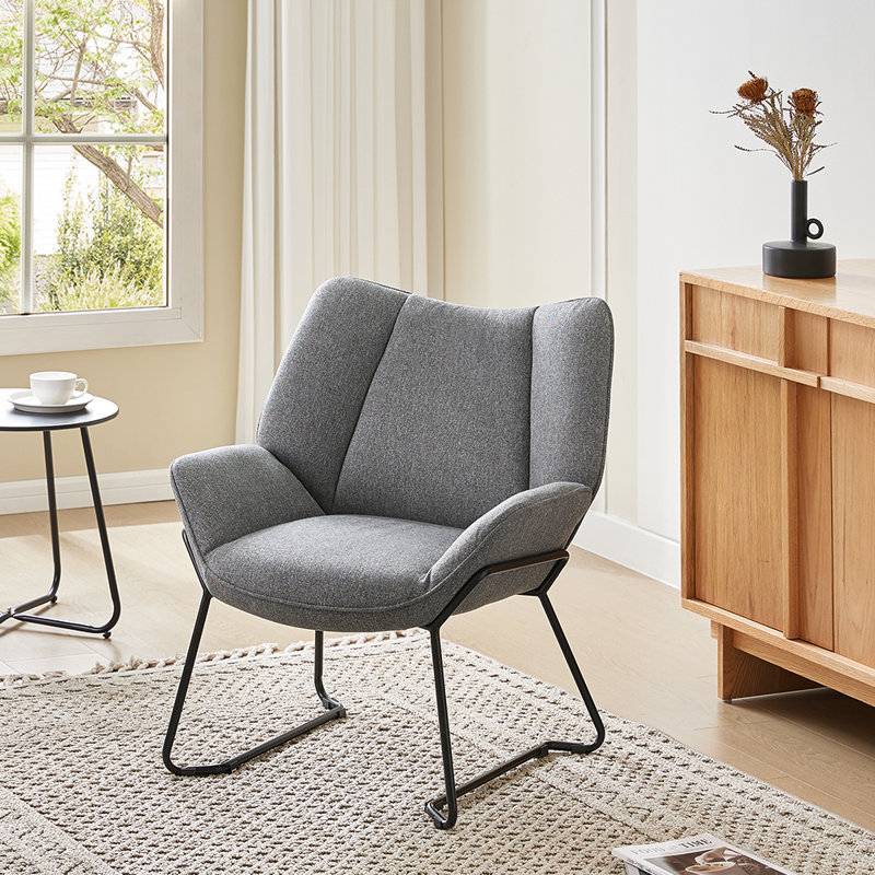 Nygia Upholstered Armchair, Dark Grey