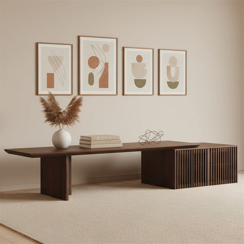 78.7"-110" Extendable Tv Stand With Storage, Modern Entertainment Center For 55+ Inch Tv, Media Console For Living Room - Walnut