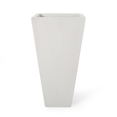 13" Outdoor Modern Mgo Small Cast Stone Planter