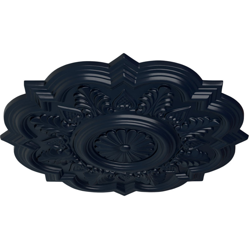 Médaillon de plafond Endurathane Deria, diamètre extérieur de 20 1/4 po x P 1 1/2 po (convient aux auvents jusqu'à 6 po), fini de rêve de minuit peint à la main