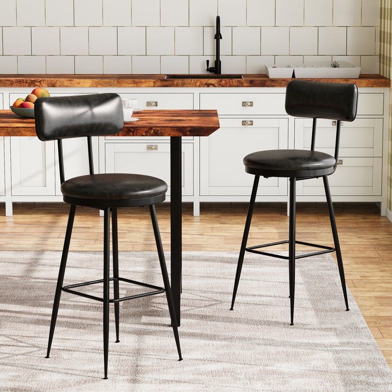 Counter Stool with Metal Frame, Black, 2