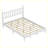 Queen Size Wood Platform Bed with Gourd Shaped Headboard,Retro Style Platform Bed with Wooden Slat Support-505280987