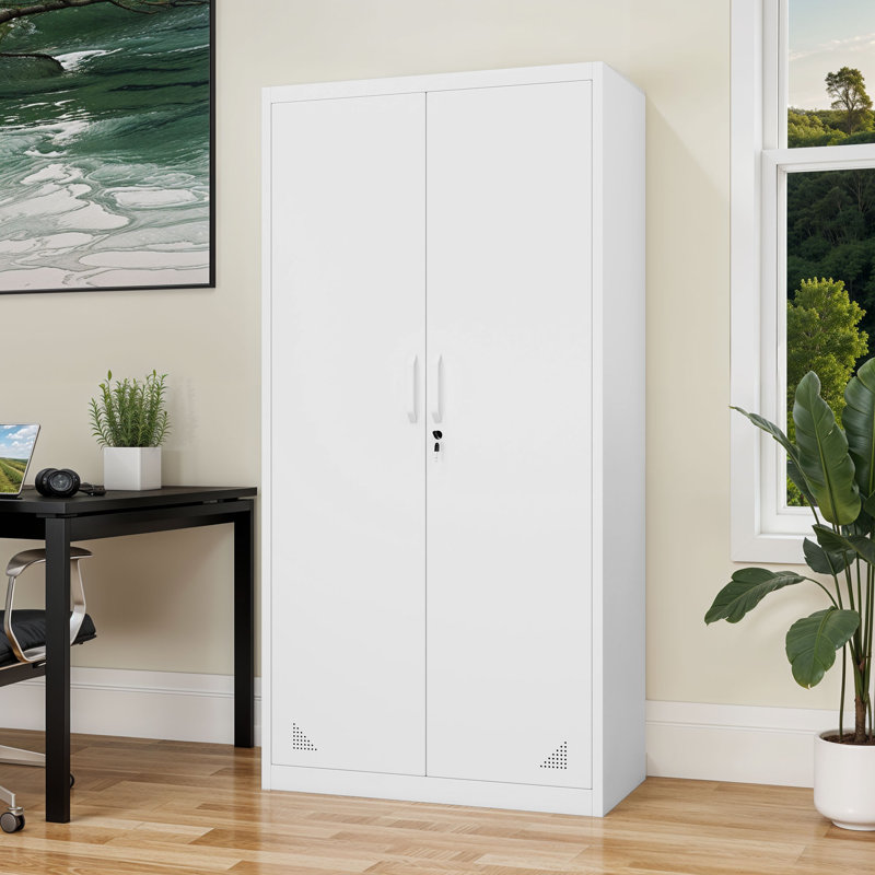 Mikami 180cm Tall Steel File Cabinet, White
