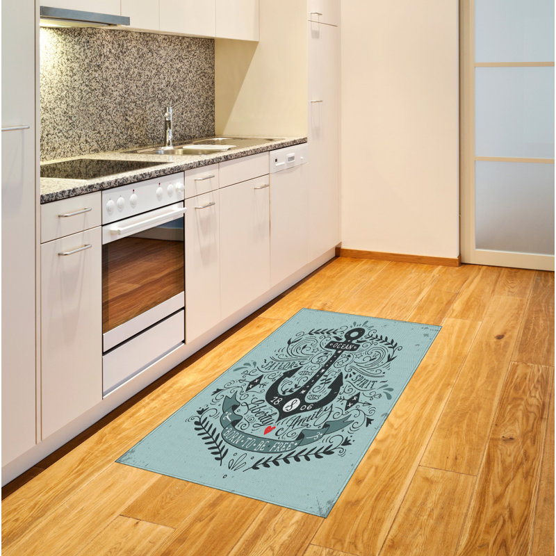 Navy High Density Long Fiber Poly Threads Decorative Area Rug Carpet, Rectangle 2'7" x 5'