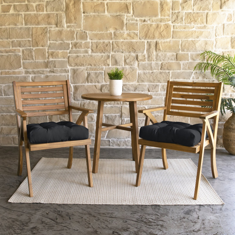 Outdoor 3'' Barstool Seat Cushion, 19" W x 19" D, Black