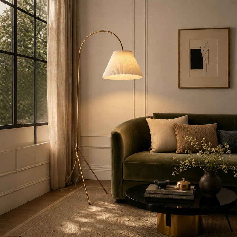 72.5'' Arched/Arc Floor Lamp, Gold