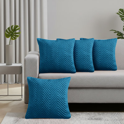 Embossed Velvet Cushion Cover (4 Piece Set)