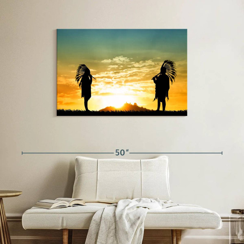 Lelar Native American Couple, 26" H x 39" W