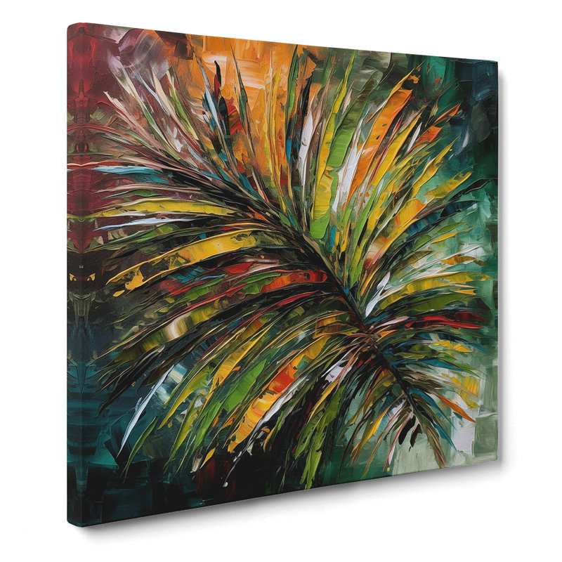 Palm Leaf Expressionism - No Frame Print, 50cm H x 50cm W x 3cm D