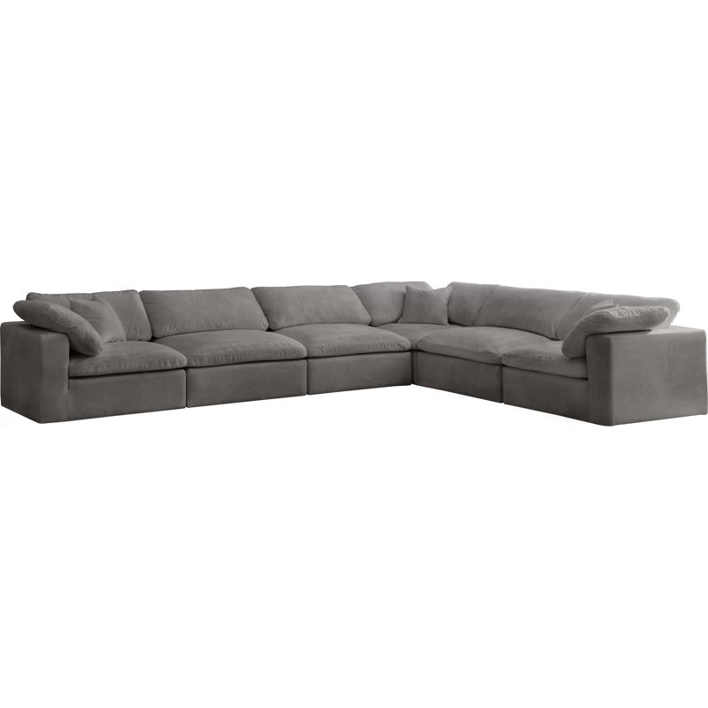 Canapé modulaire Cozy, Velours gris