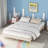 Full Size Classic Wooden Floating Bed Frame,Low Profile Platform Bed With Sturdy Slats Support,No Headboard,No Box Spring Needed,Easy Assembly  (White, Full)-1424359556-1424359557