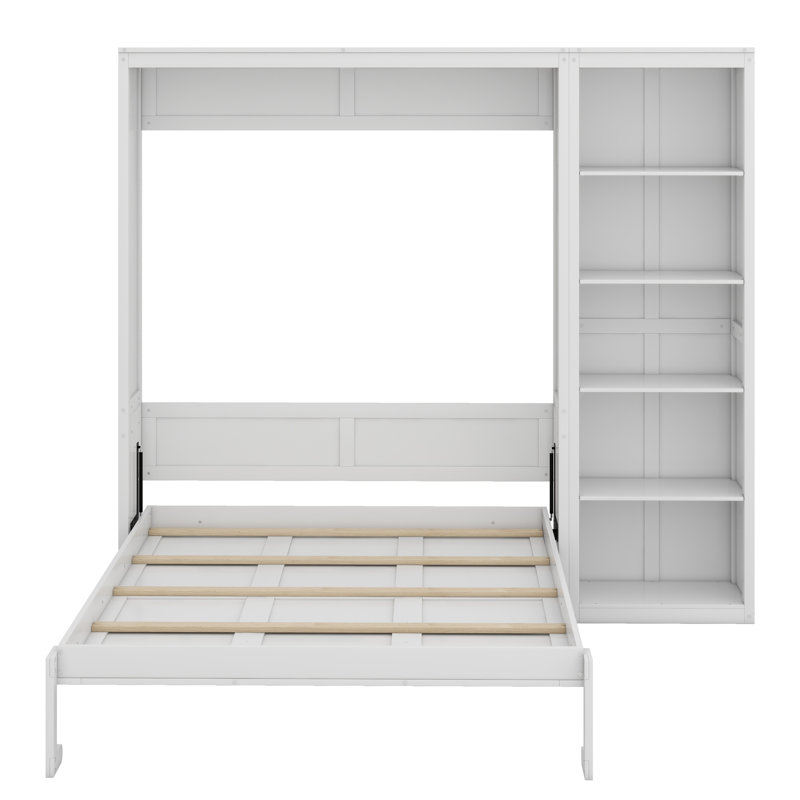 Lit escamotable mural avec tablettes Murphy, Blanc