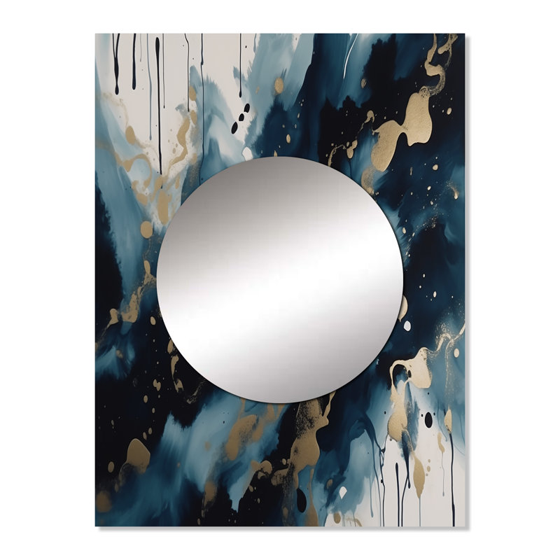 Encre liquide Lucyle Blue and Gold Marble, 32 po x 24 po