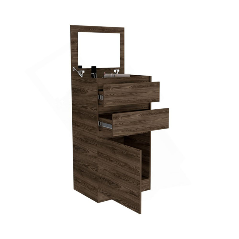 Commode Asturias, boîte à bijoux, finition noyer foncé, Noyer
